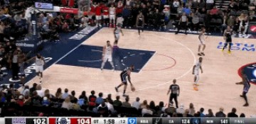 DB电子官网大心脏呀!德罗赞顶着祖巴茨 后撤步踩线长两分投进再追平!